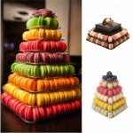 9 Tier Plastic Square Macaron Tower Stand Display For French Takeaway Food