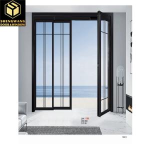 Wholesale 5mm 9A 5MM Black Aluminium Glass Doors Office Swing Half Aluminium Glass Hinged Door from china suppliers