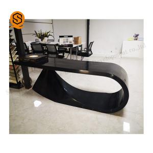 Wholesale Acrylic Solid Surface Black Office Desks 100% Repairable And Renewable from china suppliers
