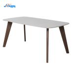 1600mm Black Ceramic Top Dining Table Customized Size With Wood Frame DT-1025