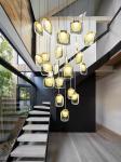 Nordic Light Luxury Designer LED Light Strip Crystal Glass Pendant Lamp For