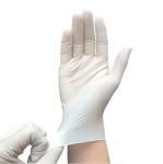 No Smell Disposable Latex Gloves , Soft Disposable Medical Gloves White Color