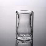 Heat Resistant 120ml Mouth Blown Double Wall Glass Cup