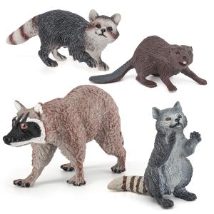 Wholesale Wildlife Animal Figures Model Playsets Raccoon Beaver Model Toy Toys For Boys Girls Kids from china suppliers