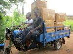Blue Fuel Motor 150CC Cargo Tricycle With Round Headlight Load 800kg