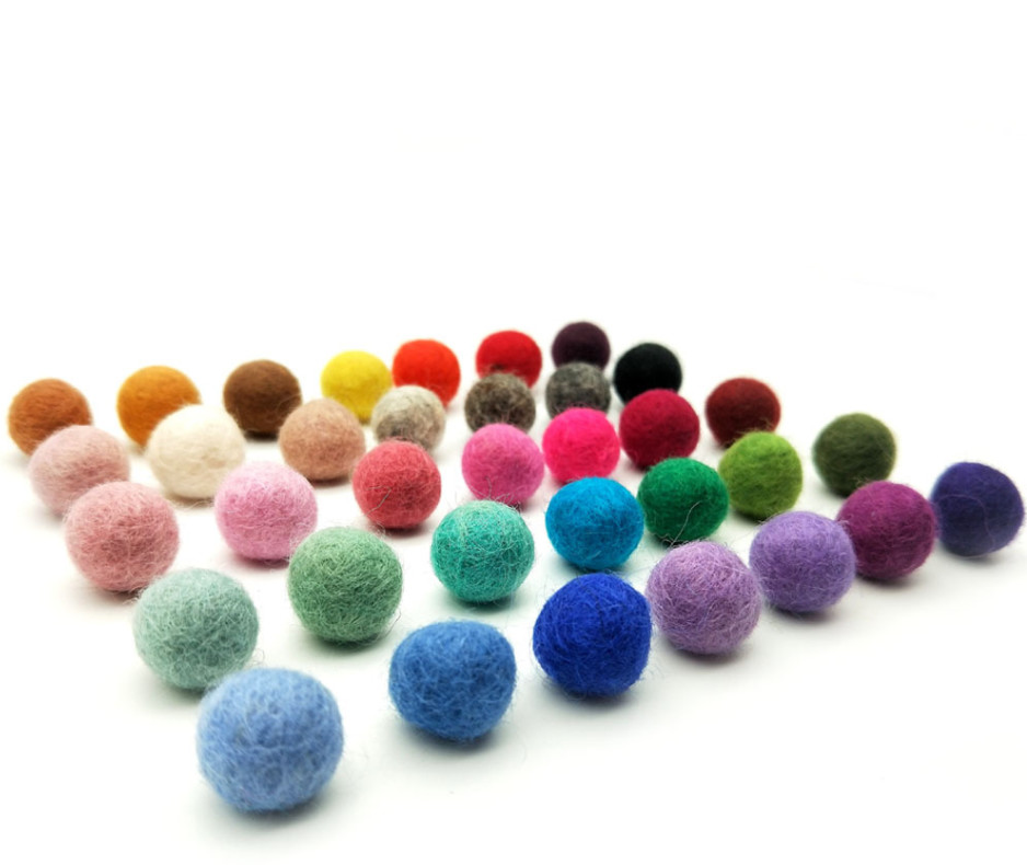 Baby Decorations Durable 20mm Pastel Felt Pom Poms