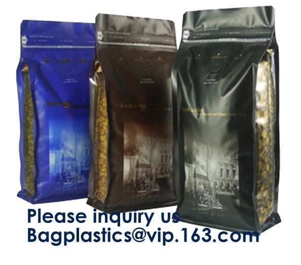 Oxo-Degradable stand up pouches Coffee Bags Stand Up Pouch With Valve Side Gusset Bag with Valve Flat Bottom Pouch with