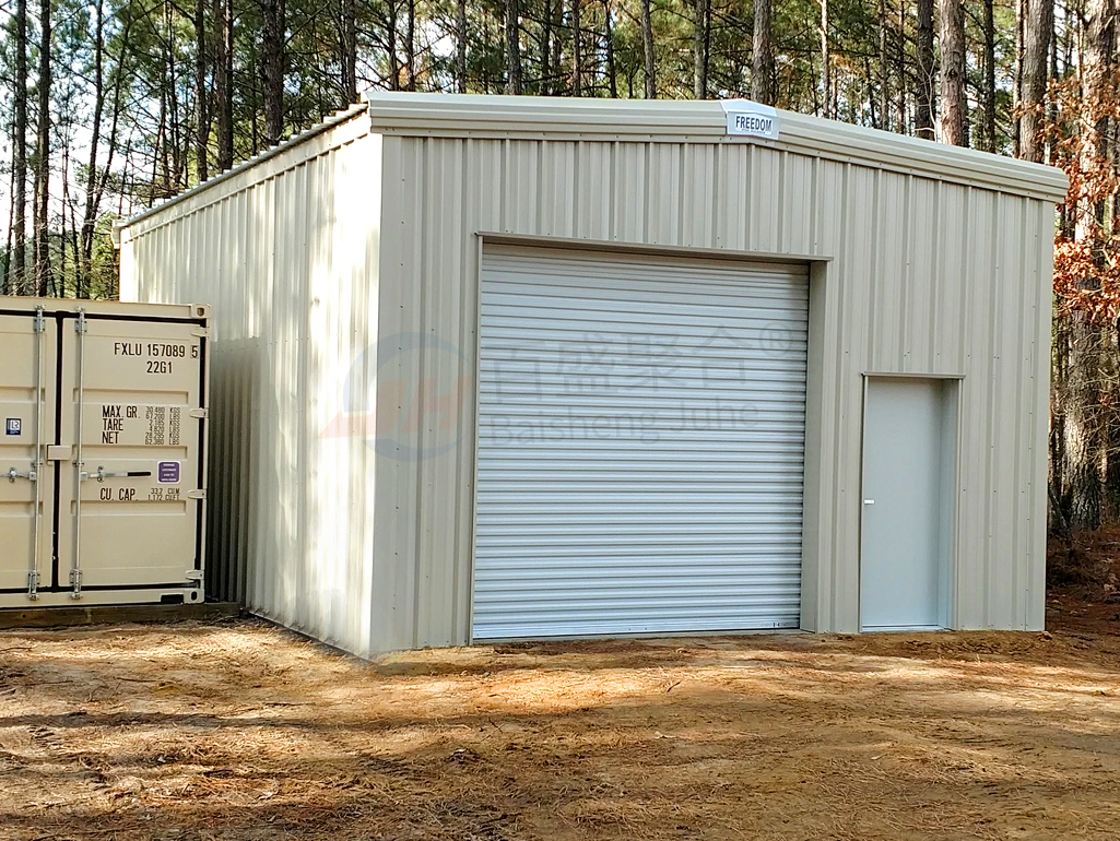 Q235B/Q345B Low Carbon Steel Structure Garage Storage Shed For Prefab Metal Car Garage