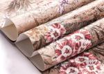Removable Retro Vintage Wallpaper , Vinyl Floral Wallpaper with Waterproof
