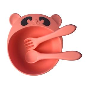 Wholesale Panda Shape Baby Silicone Products BPA Free Portable Silicone Bowl And Spoon from china suppliers
