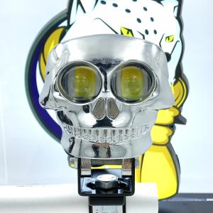Wholesale Silver Skull Style White Yellow 2 LED Motorcycle Exterior Spotlights from china suppliers