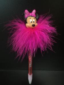 Wholesale Pink Vinyl Disenyland Ballpen Plastic Daily Product with figure Minnie head for student made of PVC and ABS from china suppliers