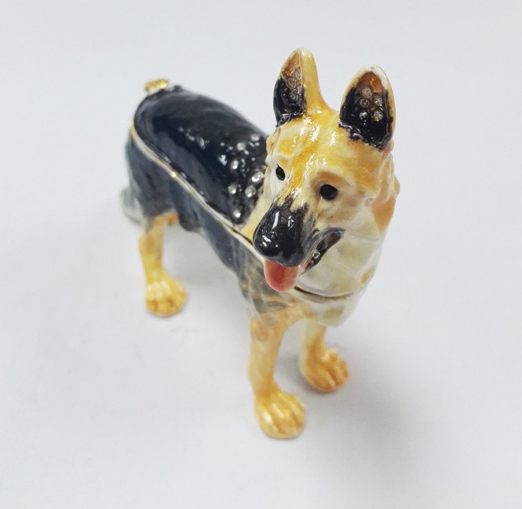 China manufacture animal jewelry boxes cute labrador dog metal alloy trinket jewelry box