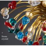 Modern colorful crystal ceiling chandeliers for bedroom living room round Gold