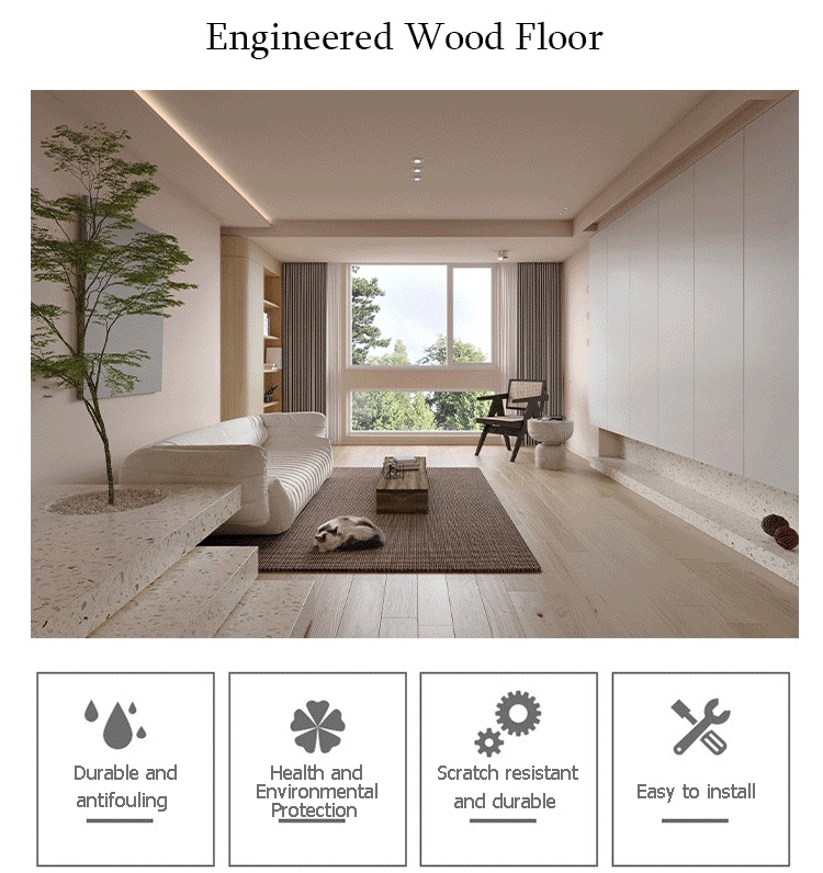 HDF Hardwood Flooring Golden Pine Espresso Satin Oak Engineered Flooring for Standards