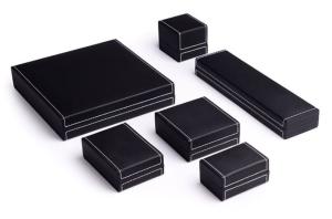 Wholesale Embossing Surface Leather Gift Box Black Leather Jewelry Boxes For Women from china suppliers
