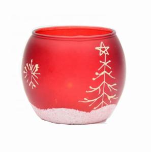 Wholesale Handpainted Christmas Snowflake Glass Cylinder Candle Holders from china suppliers