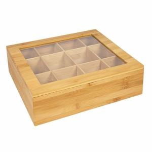 Wholesale 12 Compartment Bamboo Tea Bag Box , Wooden Tea Chest For Home / Office from china suppliers