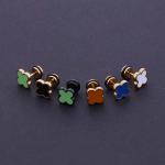 Poland Popular Four Leaf Clover Earrings Stud Earrings Stainless Steel Earrings