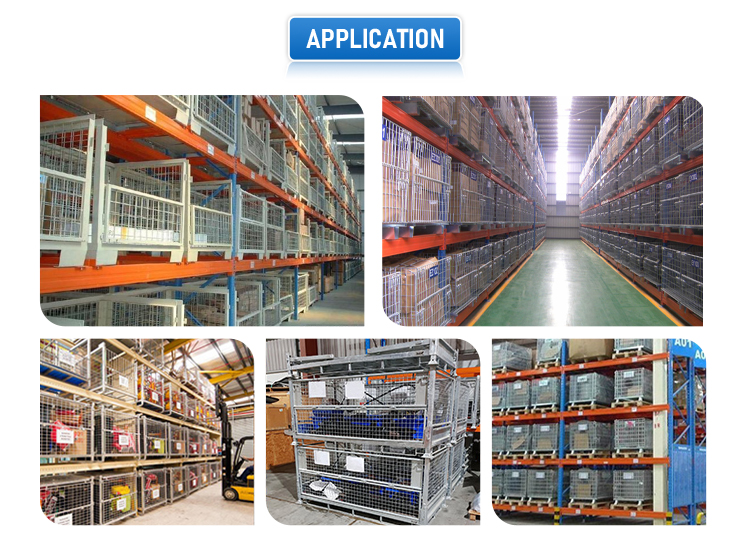 Logistic Storage Metal Cage Basketball Wire Metal Storage Iron Collapsible Cage Trolley Foldable Storage Cage Wire