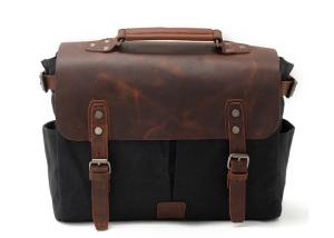 Wholesale CL-900 Black Vintage Waxed Canvas and Leather Photography Bag from china suppliers