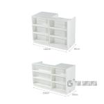 Powder Coating L Shaped Checkout Counter , Retail Display Counters 90×30×135cm