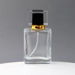 Spot Square Transparent Glass Perfume Bottle Acrylic Cover Spray Press Travel