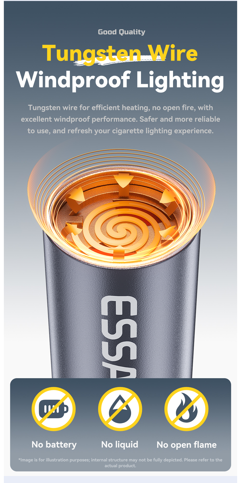 ESSAGER ES-OTG26 OTG Lighter Portable USB Type C Electric Lighter