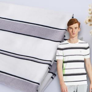 Wholesale Multicolor 100 Cotton Striped Fabric 220gsm Breathable Stretch Material from china suppliers