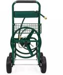 Convenient 4 Wheel Stainless Steel Hose Rool Cart for House Cleaning and Flower