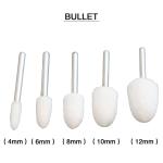 10pcs Wool Grinding Head Round Cylindrical Bullet Type Polishing 2.35mm