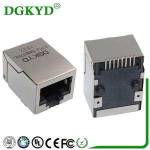 Wholesale Metal Shielded 180 Degree Top Entry RJ45 Magnetics Ethernet Connector from china suppliers