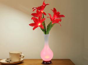 Wholesale LED lily vase Emitation fake flower Lighting living room hotel decoration living room bedroom from china suppliers