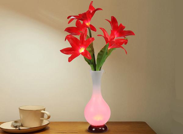 LED lily vase Emitation fake flower Lighting living room hotel decoration living