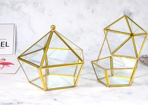 Wholesale Pentagonal glass artifact succulent greenhouse Gift Wedding jewelry box landscape home glass decoration wholesale from china suppliers