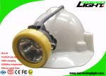 Corded Mining Cap Lamp USB Charger Yellow / Green Head Bezel 10000lux Brightness