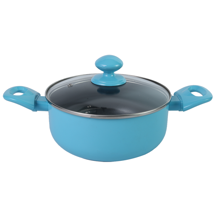 CIQ 3.0mm Thickness Alu Non Stick Soup Pot With Clear Lid