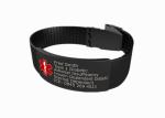 Etched / Filled Color Silicone Medical ID Bracelets With Stainless Steel Plate /