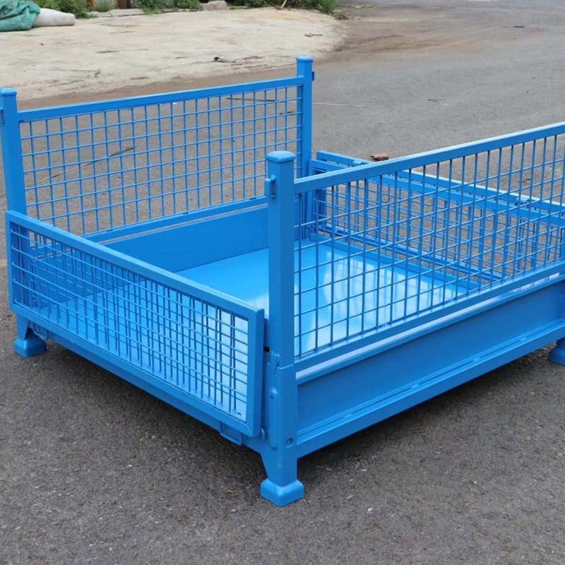 Durable Galvanized Steel Wire Mesh Container Stackable Box Metal Storage
