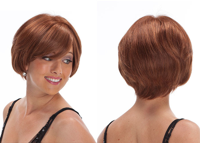 Tangle Free Fashion High Heat Resistant Short Synthetic Wigs Full Bangs For Lady