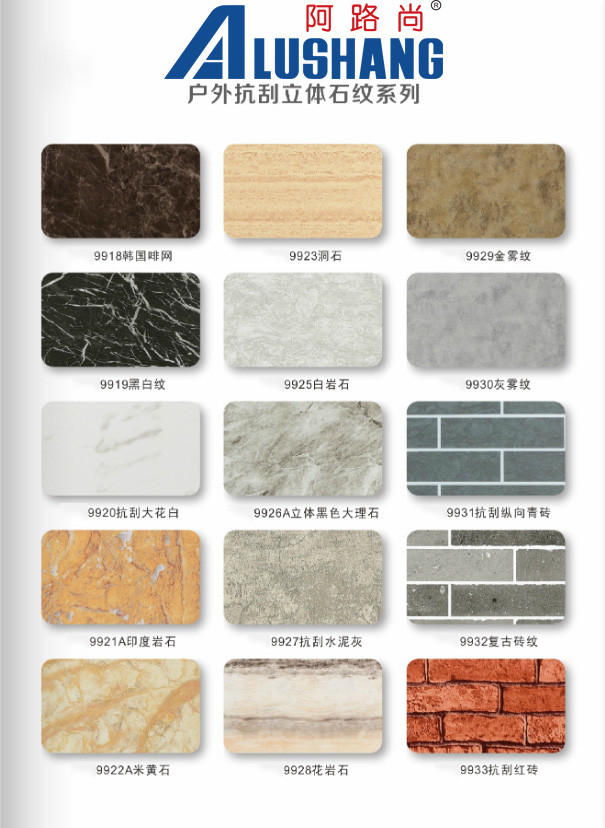 Kitchens Bathrooms Marble Aluminum Composite Panel ACM Sign Material 1.22 X 2.44M