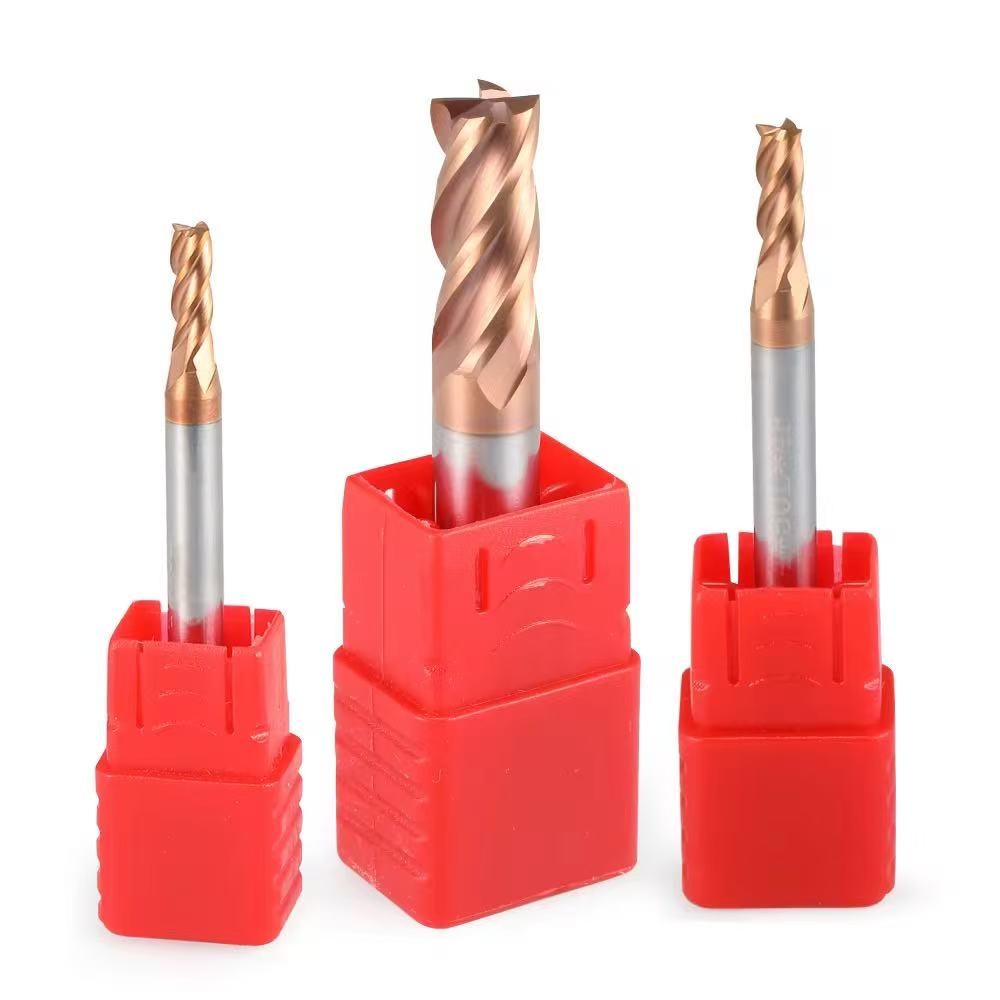 HRC55 Tungsten Carbide 4-Flute End Mill Cutter for Milling Uncoated/DLC/Lubricate Coating