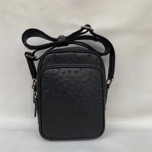 Authentic Real True Ostrich Skin Men Small Leisure Purse Genuine Leather