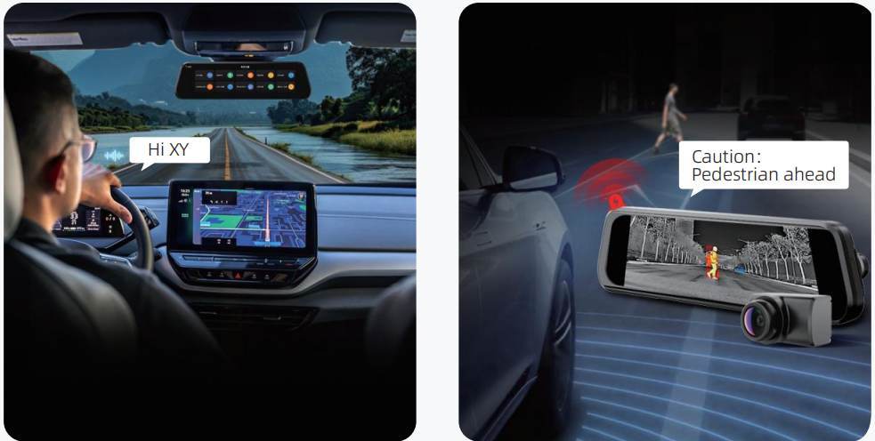 9.66" Rearview Mirror with Infrared AI camera for Aftermarket ADAS