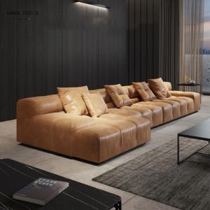Wholesale 80 Inch 96 Inch Grey Leather Corner Sectional Sofa Small Couch Chaise 4 Seater from china suppliers