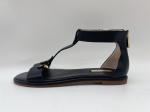 Ladies Black T Strap Flat Shoes Peep Toe Soft Nappa Genuine Leather Retro Roman