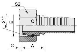 OEM Hydraulic Hose Fitting Metric Female 24 Cone O-Ring H. T. 20511