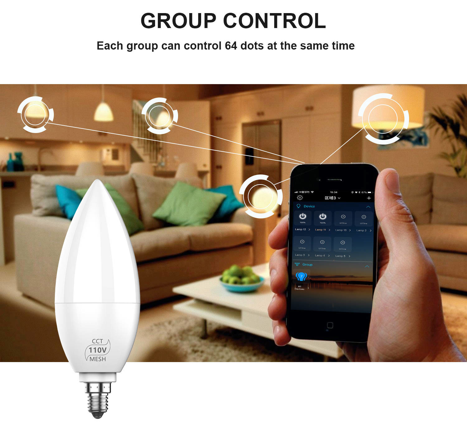 Bluetooth Led Light Bulb Rgb APP Group Control Sync Music