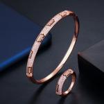 Fashion Bracelet Ladies Silver Color Cubic Zirconia Bangle Royal Tennis
