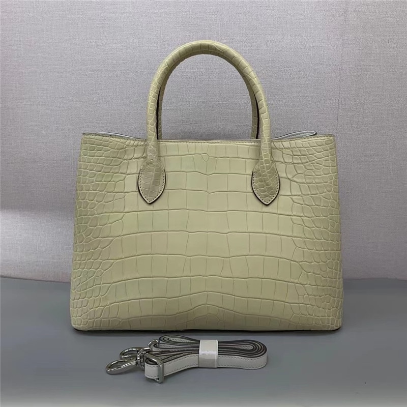 Authentic Crocodile Belly Skin Women Totes Purse Female Handbag Genuine Alligator Leather OL Lady Large Shoulder Bag